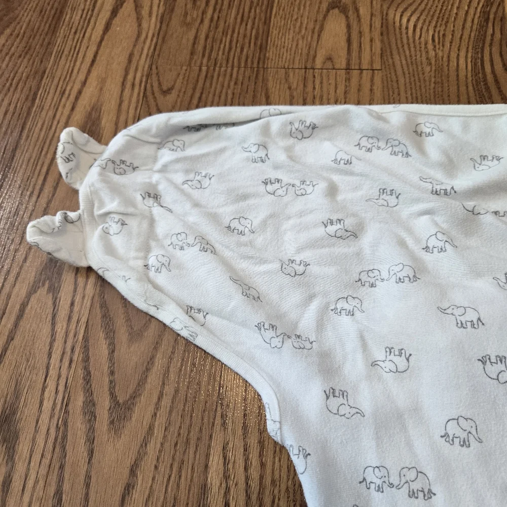 Carter's White Sleep Sack Elephant Print Swaddle Cotton Gender Neutral Baby 6-9M